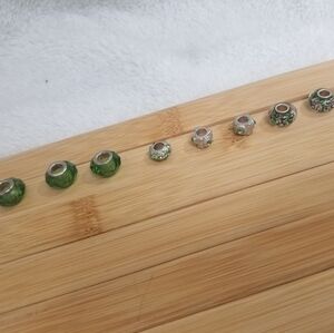 Silver and green theme Bracelet charms